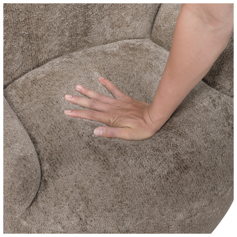 Fauteuil pour enfants en forme d'ours en peluche avec revêtement en chenille et structure en contreplaqué brun