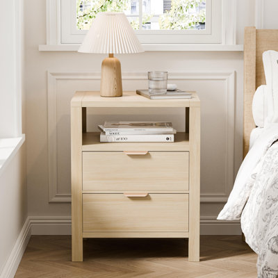 21'' W 2-Drawer Nightstand with Shelf