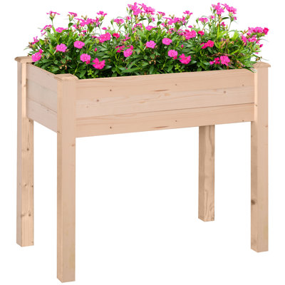 Lit de jardin surélevé moderne en bois Outsunny - 34 x 18 x 30 po