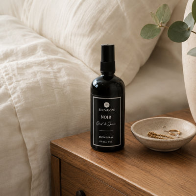 Modern Sophisticated Scented Room Spray For  Home Fragrance - Refreshing Aromatherapy With Fine Mist For Elegant Table And Shelf Styling - 6" Black