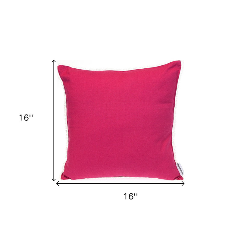 Coussin 16 "en coton rose