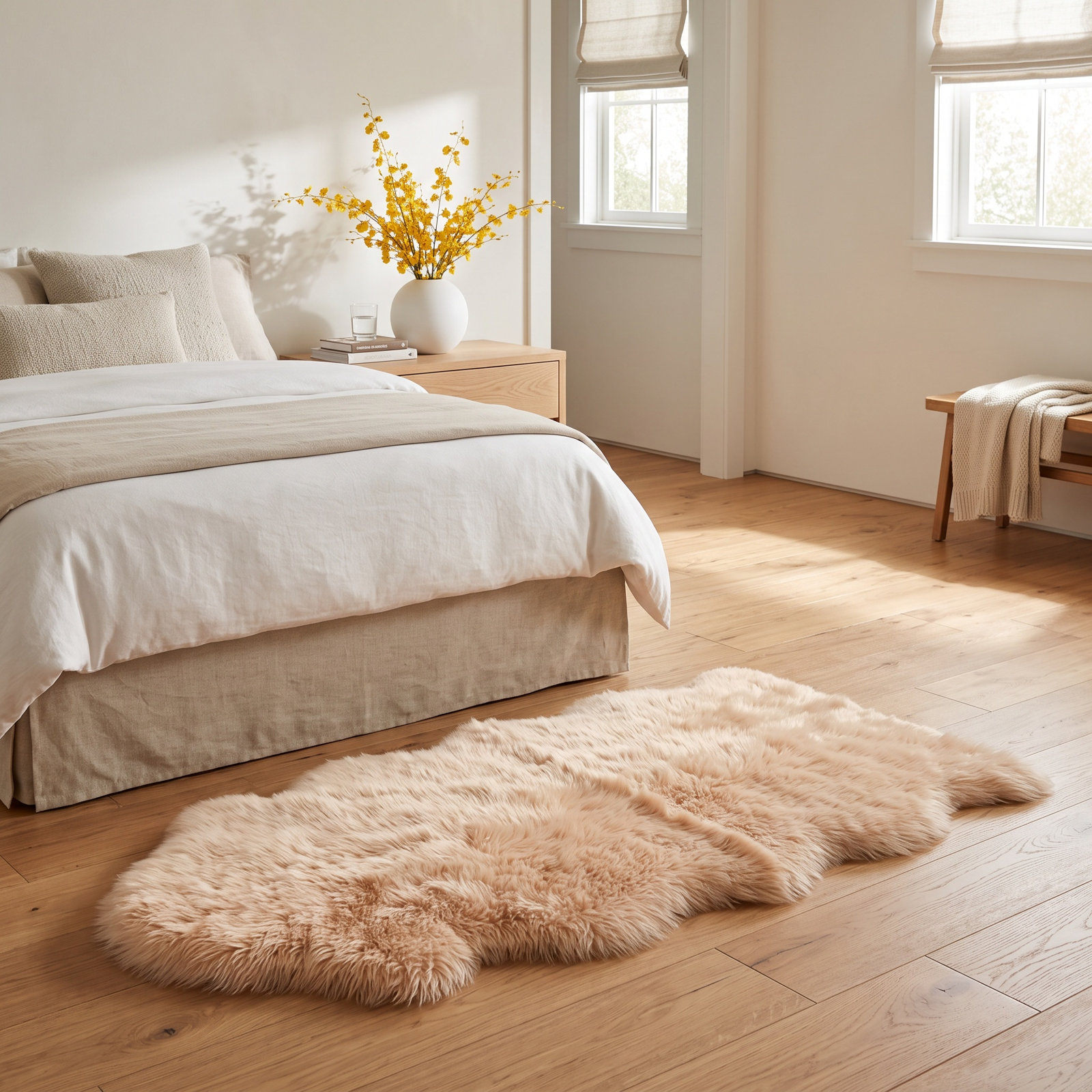 Isilda Beige Sheepskin Rug