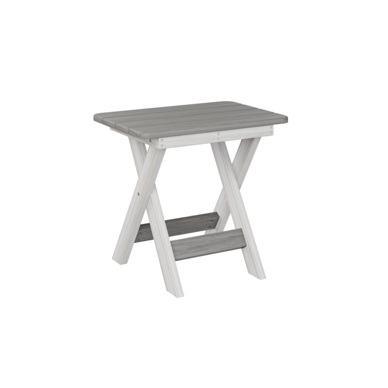 Berlin Gardens Folding End Table, Driftwood Gray, Seashell