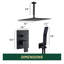 Système complet de douche à pluie avec pomme de douche 12 "au plafond avec valve brute noir mat-125587094