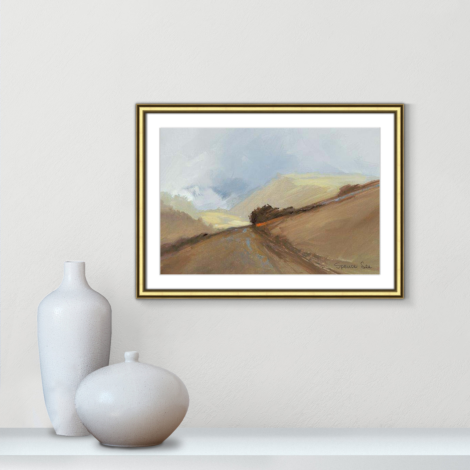 Heaven And Earth II by Spencer Lee, Gold Framed, 18.25" H x 24.25" W x 0.75" D