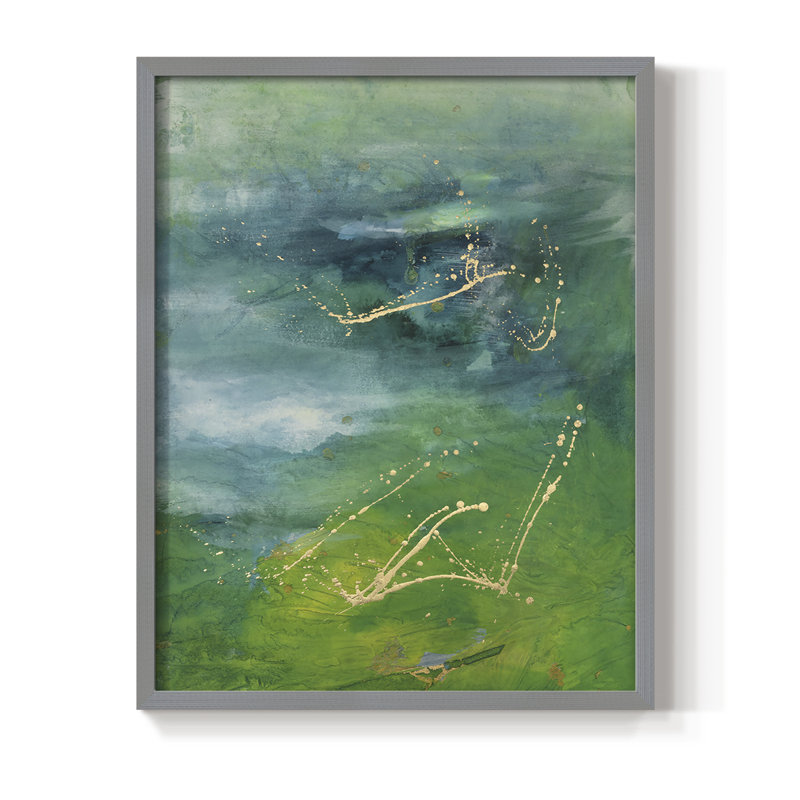 «Peaceful Diptych I», reproduction encadrée - bois massif, H 10 po x l 8 po, Cadre simple gris