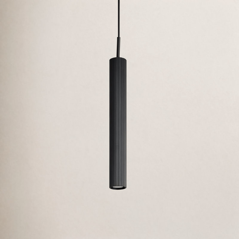 Carpi 1 - Light Gold Cylinder Pendant, Black