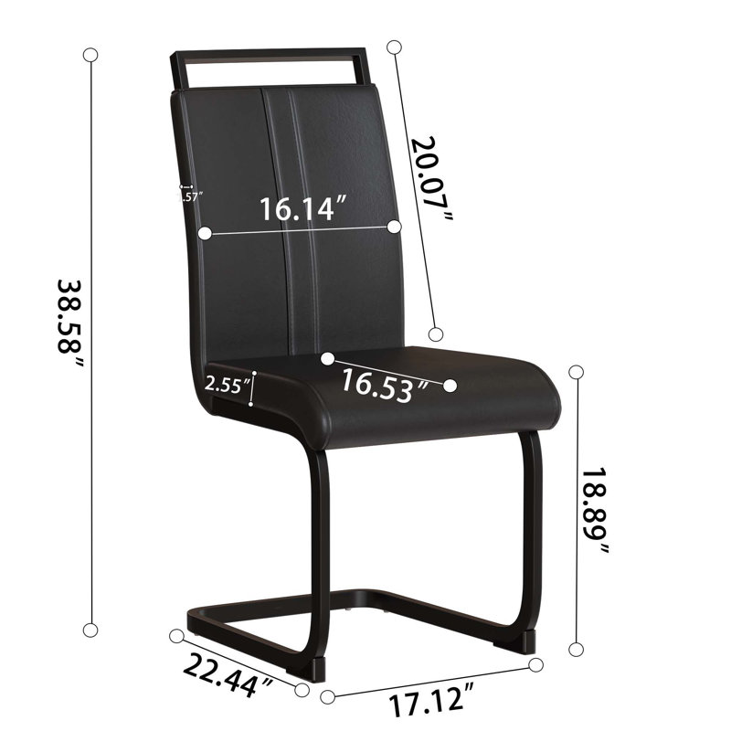 Ensemble de table de salle à manger en bois aggloméré rectangulaire blanc de 55 po et 4 chaises de salle à manger en polyuréthane
