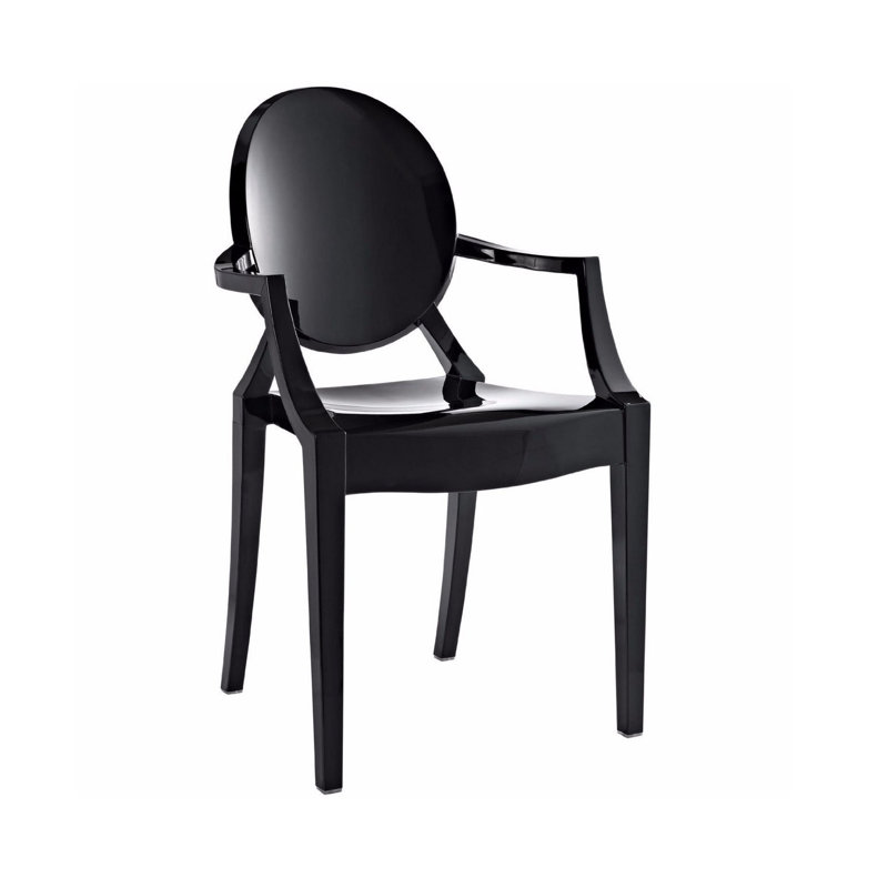 18'' H Stacking Armchair, Black, 6