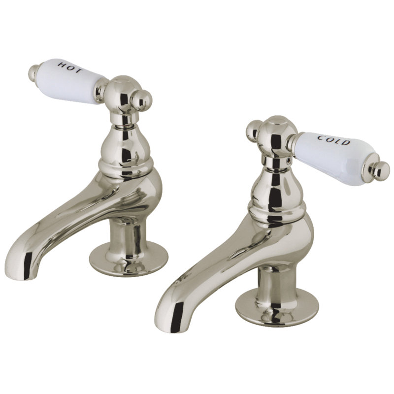 Kingston Brass Vintage Two-Handle Deck Mount Basin Tap Faucet, Brushed Nickel