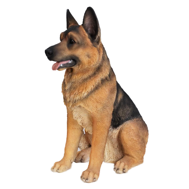 Statue de berger allemand assis, H 22 po x l 12 po x P 19 po