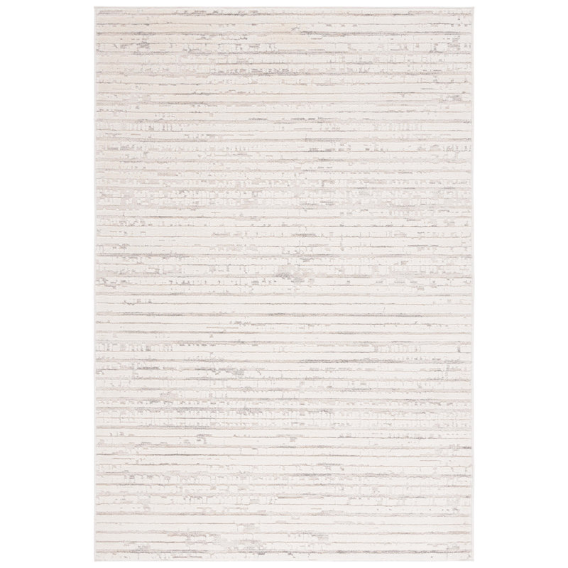 Elmhurst Ivory and Gray Hand-Knotted Geometric Rug
