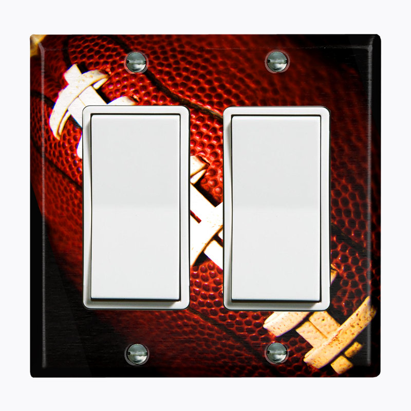 Plaque de prise de courant en métal (football - double culbuteur)