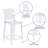 Imca Counter Stool with Square Back in Transparent Crystal - Wedding Chairs-890768354