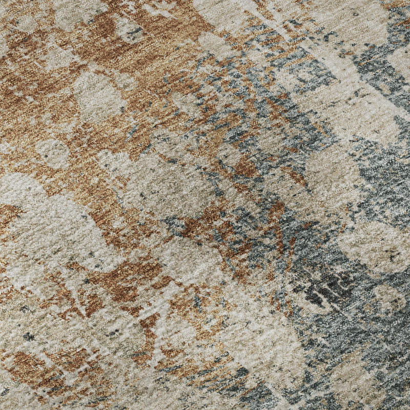 Premium Machine Washable Mayfield Abstract Rug, 1'8" x 2'6", Putty