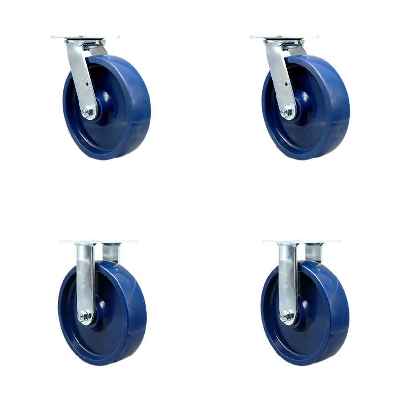4 Piece Solid Polyurethane Caster Set
