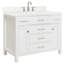 Ensemble de meuble-lavabo à simple cuve à quartz 4 carreaux Abbate avec quartz blanc de Carrare Abbate-1970924462-2007054606