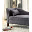 Chaise moderne moderne avec tissu semblable au lin et garniture cloutée pour un salon élégant-1300281598