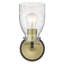 Meuble-lavabo 1 lumière 5,25 po en bronze huilé et laiton antique avec verre grainé transparent.