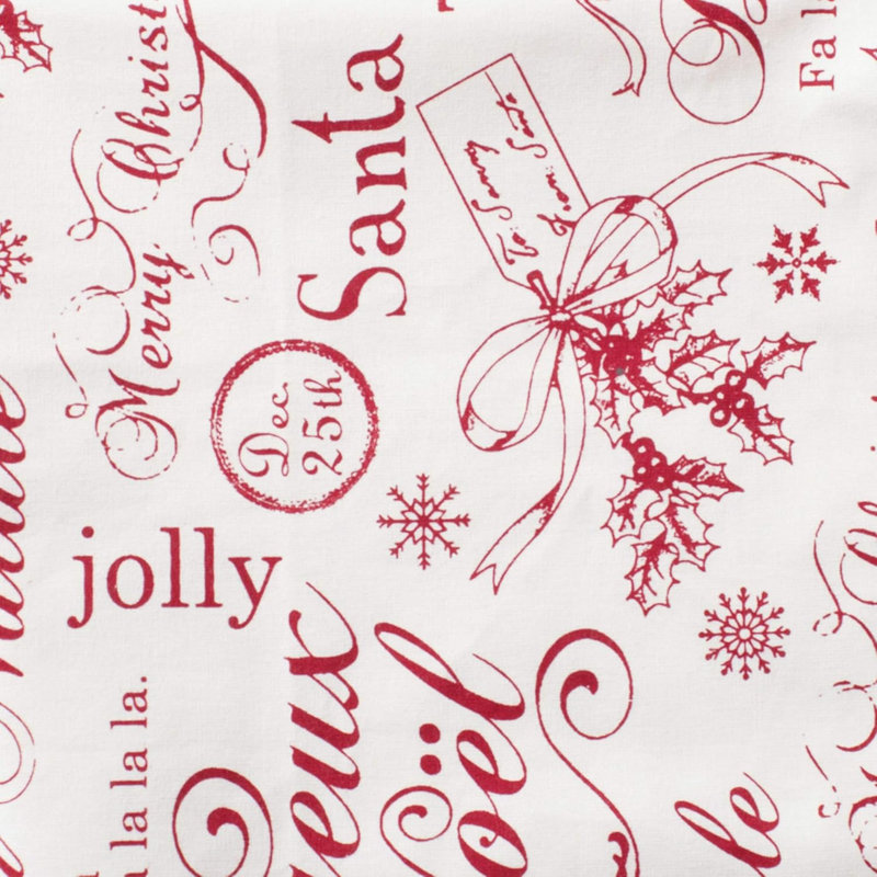 Vintage Christmas Kitchen Textile Collection, Napkin Set, 20X20, Joyeux Noel, 6 Piece
