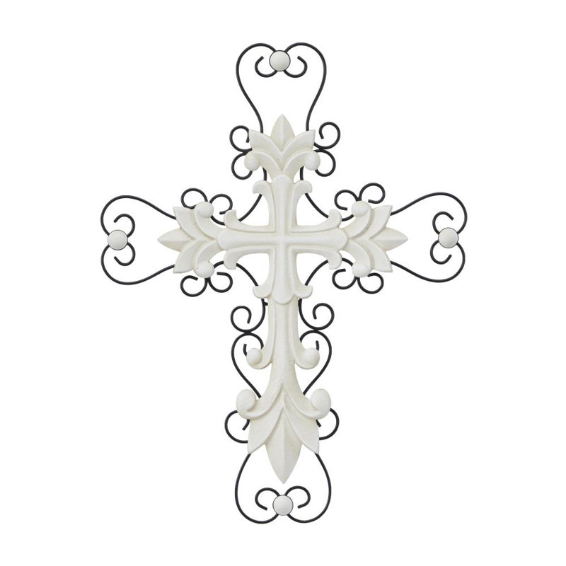 Traditional and Religious Crosses Wall Décor, White