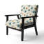 Fauteuil d'appoint rembourré Teal & Beige