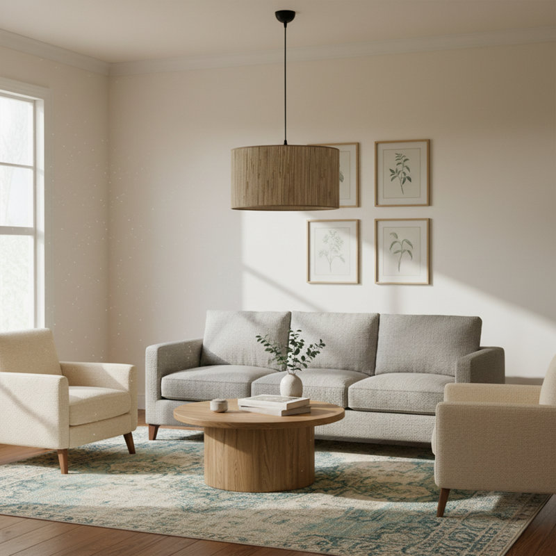 Lustre en bambou 1 lumière Oasis, Brun clair chaud