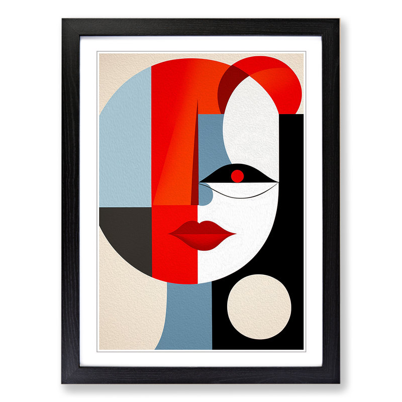 Pablo Picasso Minimalism - Framed Print, 34cm H x 25cm W x 2" D, Black Framed