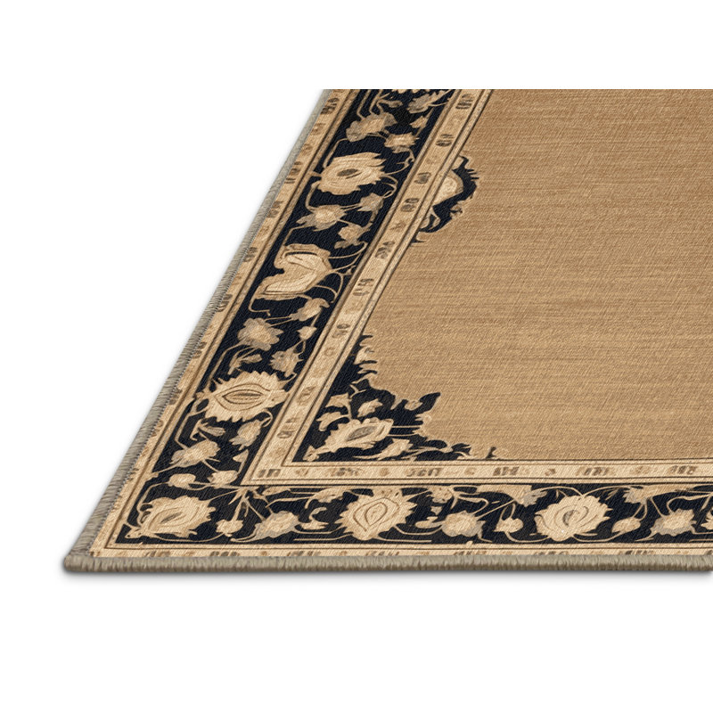 Tapis beige lavable à la machine, Carré 8 pi