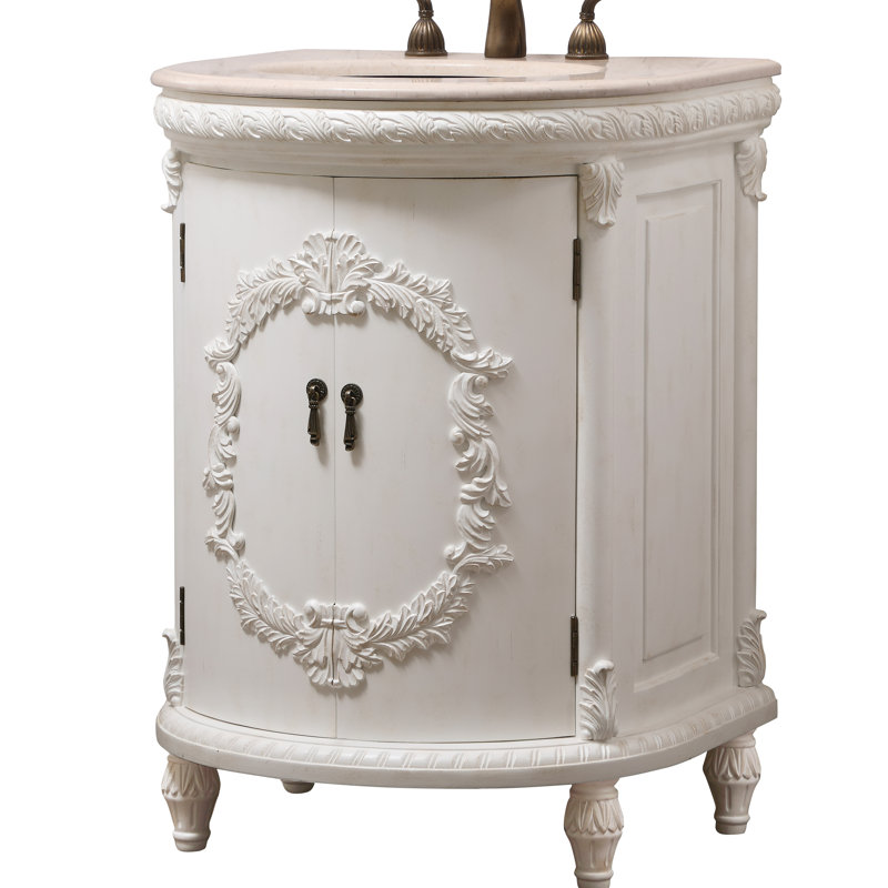Ensemble de meuble-lavabo simple 25 po Aravale, Blanc antique