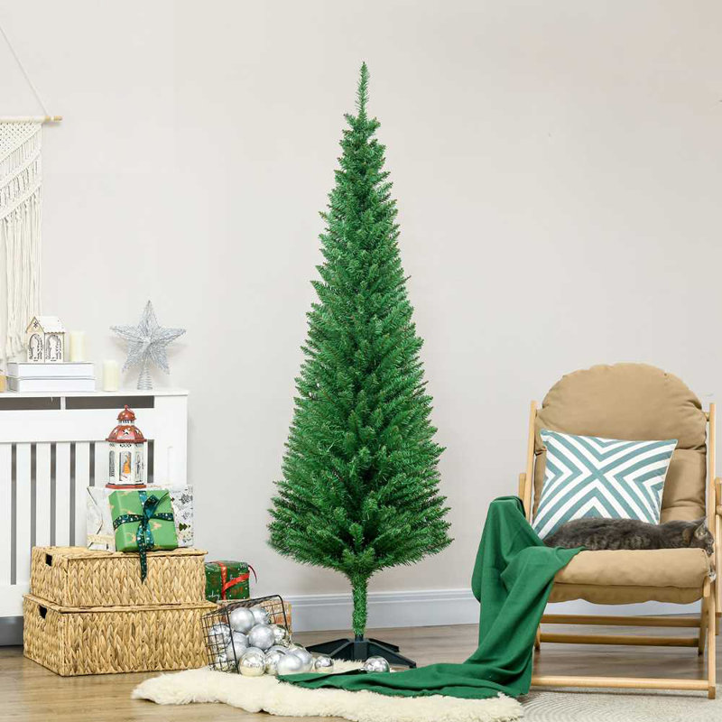 Arbre de Noël artificiel vert clair avec 390 branches réalistes et support en plastique, 6'