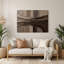 Art mural horizontal en métal rayé horizontal brun-brun foncé-1396070329