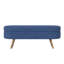 Banc de rangement repose-pieds ovale, pieds en bois d'hévéa, bleu (43,5 po x 16 po x 16 po)-621831678