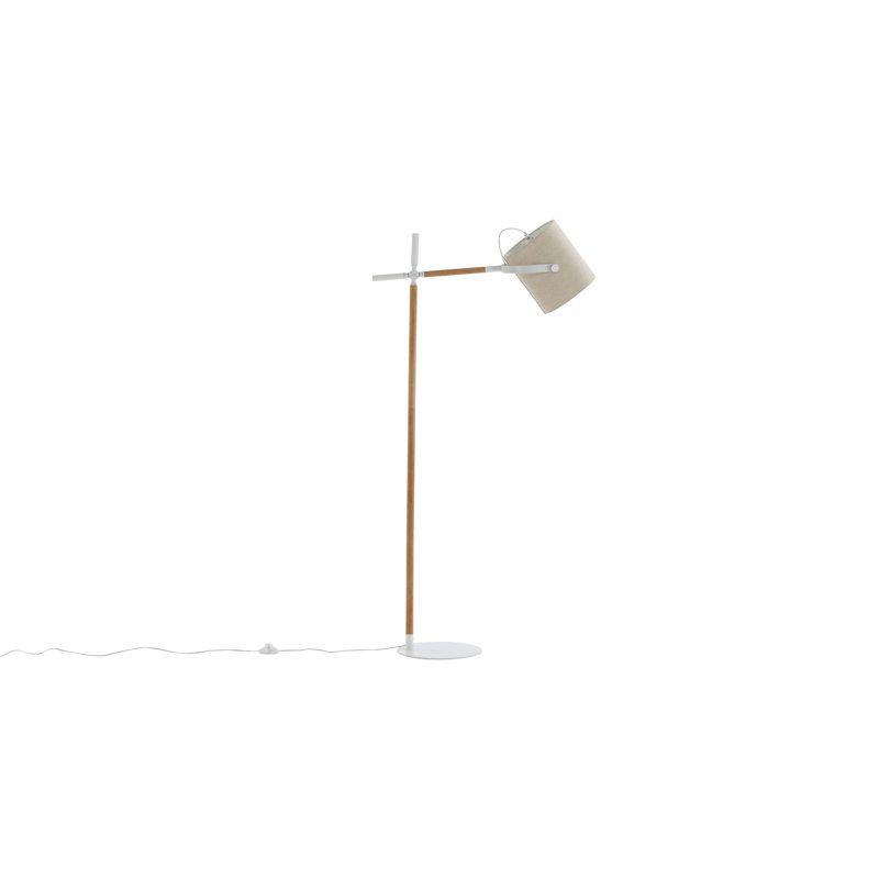 Rudisill 156cm Floor Lamp, White/Brown