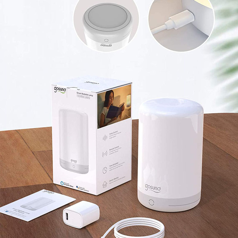 Lampe de chevet à commande vocale Gosund LB3 compatible avec Google / Alexa