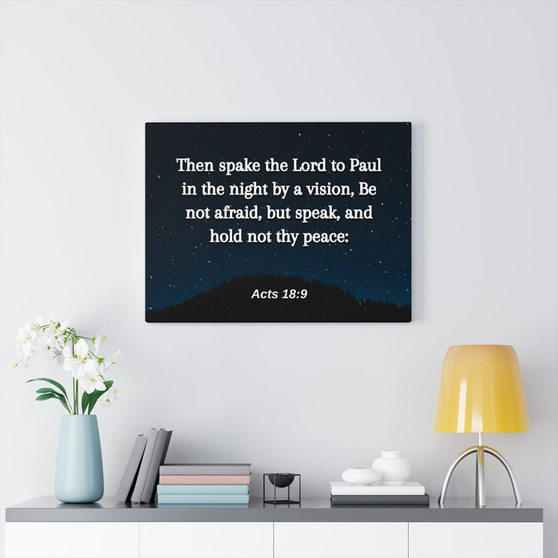 Be Not Afraid Acts 18:9 - Wrapped Canvas Print, 28cm H x 36cm W
