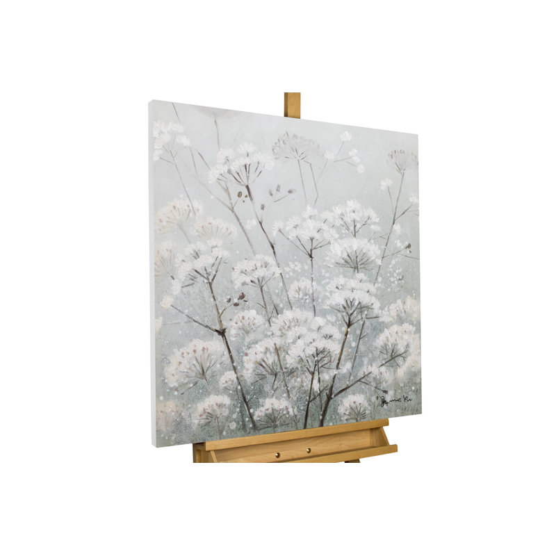 Hand -painted misty flowers acrylic painting