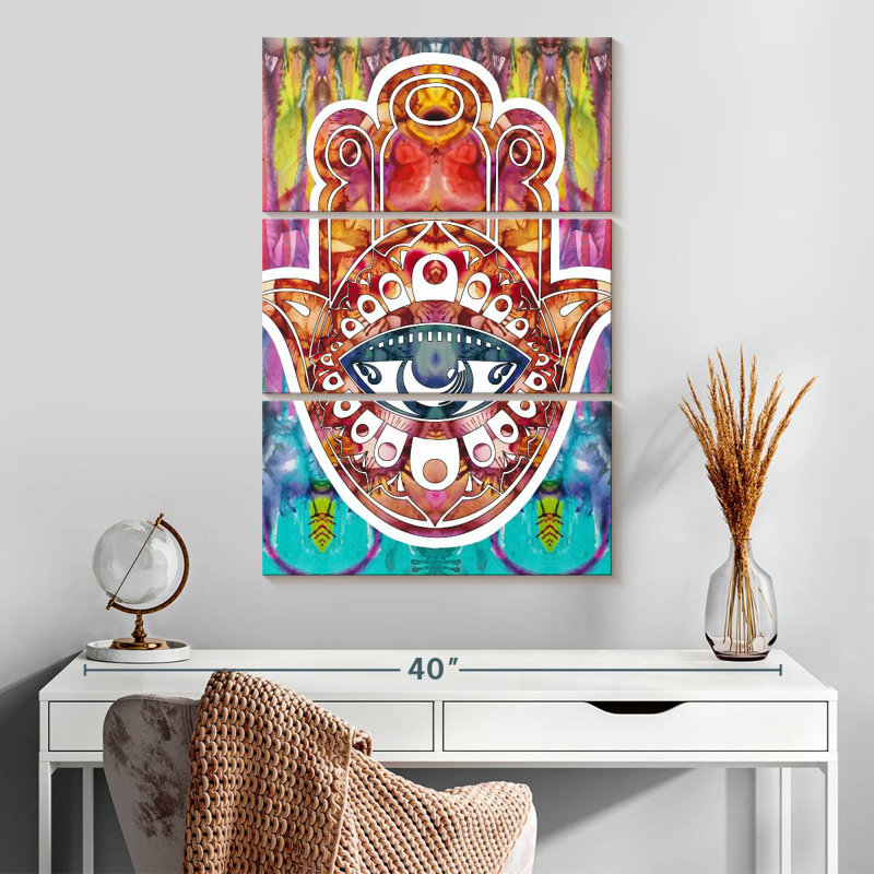 Kerrick Multicolored Hamsa, 32" H x 20" W