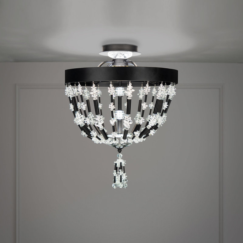 Bali LED Semi Flush Mount, Black