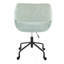 Chaise de bureau réglable Margarit en métal noir et tissu vert clair par Lumisource-228938018-228938019