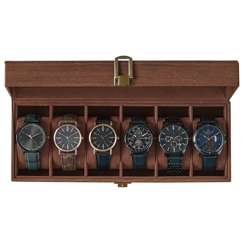Charleyne Steel Watch Box +, Brown