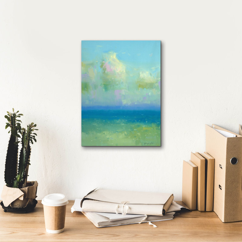 «Turquoise Ocean» par Vahe Yeremyan, art mural sur toile, 20 po x 24 po, H 16 po x l 12 po x P 0,75 po