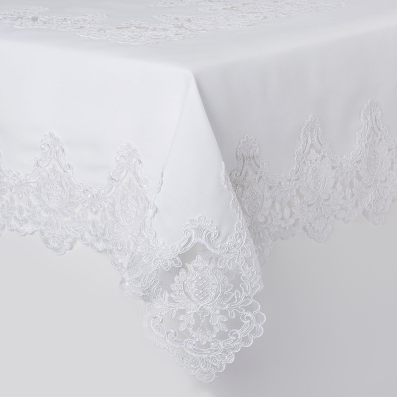 Oyler Rectangular Tablecloth, 90" L x 60" W, White