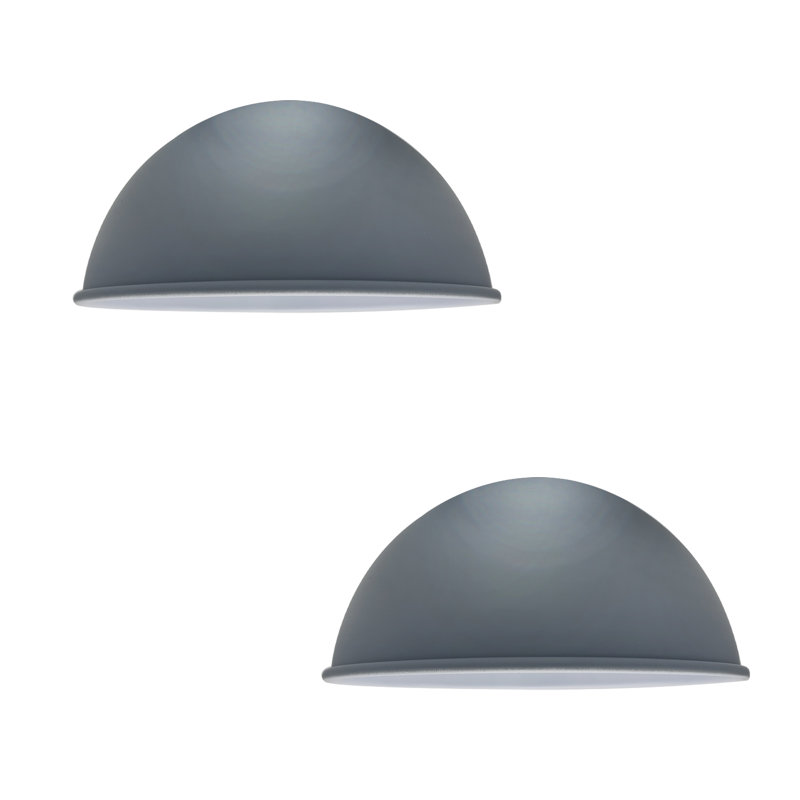 Ashen Metal Lamp Shade ( Uno ), Grey, 14cm H x 40cm W x 40cm D