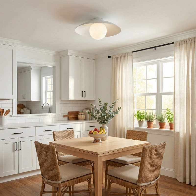 Olivia 1 Light Flush Mount - Matte Beige