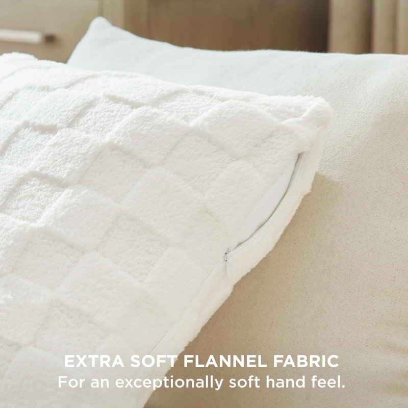 Bedsure Checkered Throw Pillow Covers, White
