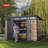 Keter Signature Collection 11x7 ft. Durable Resin Outdoor Storage Shed With Floor and Double Doors for Garden Patio Furniture and Tools, Pine-122540828