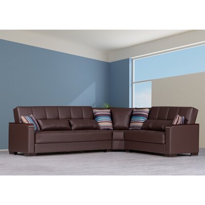 Armada X Faux Leather 3-Piece Convertible L-Shaped Reversible Sectional -  Ottomanson, ARM-WSEC-36-PU