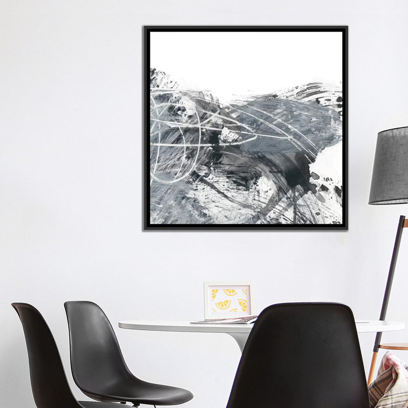 « Scribble out II » par Ethan Harper, reproduction d’art, Toile avec cadre noir, H 37 po x l 37 po x P 1,5 po, Pas de tapis