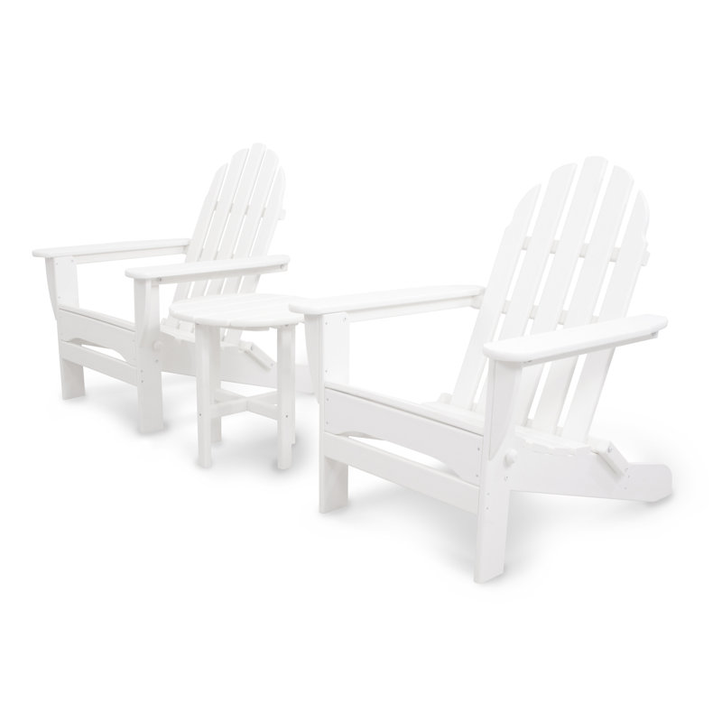 Ensemble Adirondack pliant POLYWOOD Classics 3 pièces, Blanc